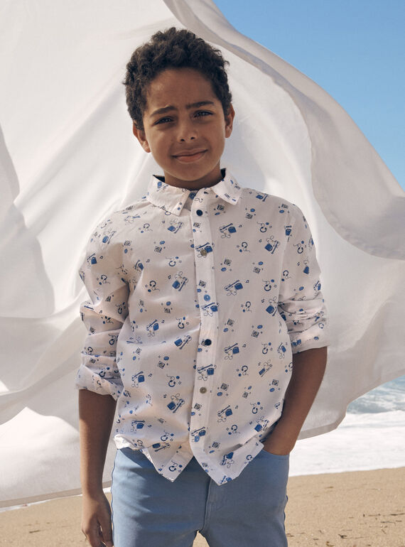 Camisa branco-cru com estampado musical LEPRINAGE / 24H3PGJ1CHM000