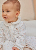 Babygro-pijama cru em veludo com estampado florido KORSTINA / 24E0NF21GRE000