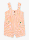 Babygro aos quadrados laranja e cru bebé menina CAPAULINE / 22E1BFM1SACE403