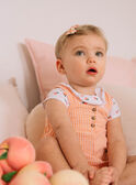 Babygro aos quadrados laranja e cru bebé menina CAPAULINE / 22E1BFM1SACE403