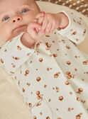 Babygro cru em veludo em algodão biológico e poliéster reciclado GOLDEN / 23H0NMB2GRE001