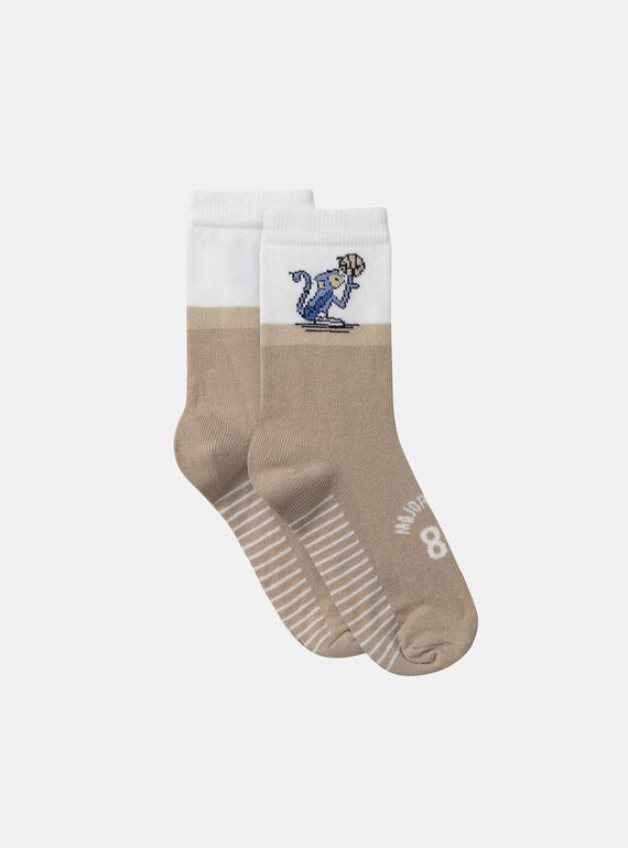 Par de meias bicolor jacquard macaco MEPIAGE / 25E4PG81SOQ080