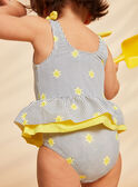 Fato de banho azul-marinho e amarelo com estampado às riscas e sóis FITINA / 23E4BFM2MAIA001