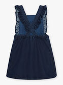 Vestido de ganga com padrão bordado menina CARLETTE / 22E2PF71CHSP274