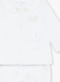 Conjunto casaco de malha e calças de veludo branco bebé unissexo ZOEDEN / 21E0NMG1ENS000