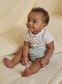 Conjunto body cru com gola e bloomer verde recém-nascido unissexo COLOAN / 22E0CMI1ENS203