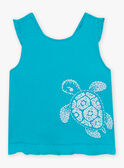 Camisola de alças azul-turquesa com padrão tartaruga menina CAUJERETTE  2 / 22E2PFT1DEB202