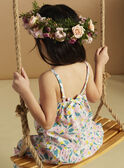 Vestido midi em popelina esbranquiçado com folhos e estampado florido menina CAUROBETTE 2 / 22E2PFU4RBSA001