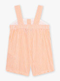 Babygro aos quadrados laranja e cru bebé menina CAPAULINE / 22E1BFM1SACE403