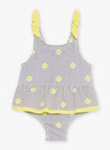 Fato de banho azul-marinho e amarelo com estampado às riscas e sóis FITINA / 23E4BFM2MAIA001