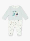 Babygro branco e verde-água bebé menino ZEBRAN / 21E5BG15GRE020