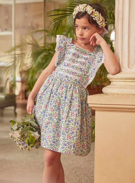 Vestido às flores de cor crua KRELIBETTE / 24E2PFL4ROB001