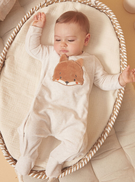Babygro bege mesclado em veludo LONNIE / 24H0NG11GREA011