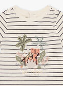 T-shirt cor-de-osso com estampado às riscas FATING / 23E1BGP1TMC007