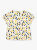 Blusa baunilha em cetim com estampado de frutos FAPENNY / 23E1BFO1CHE114