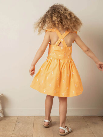 Vestido laranja e branco estampado limão menina ZIBRODETTE / 21E2PFO1CHS406