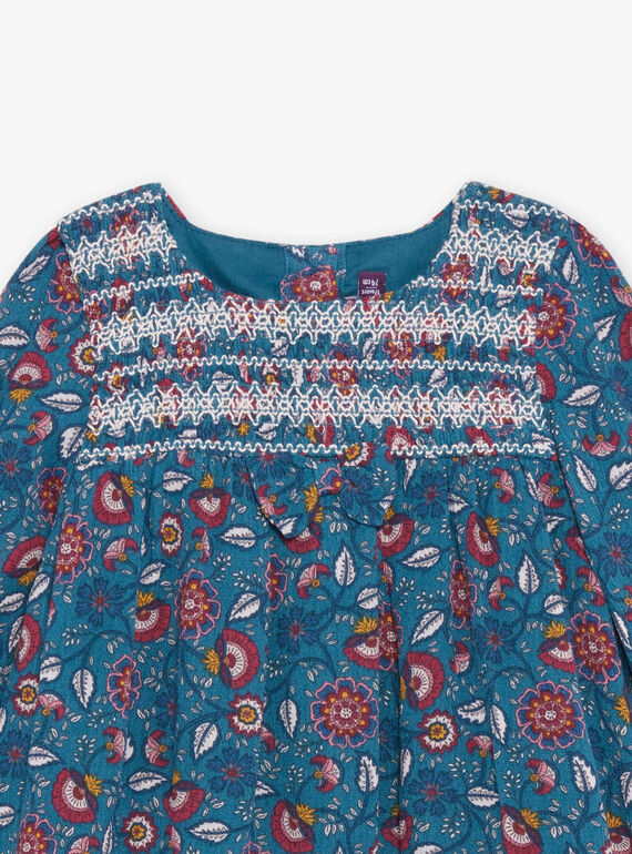 Vestido azul-pato com estampado florido DAMAURINE / 22H1BFU1ROB714