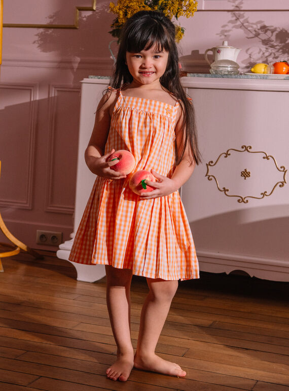 Vestido aos quadrados cru menina CHIVYETTE / 22E2PFM1RBS001