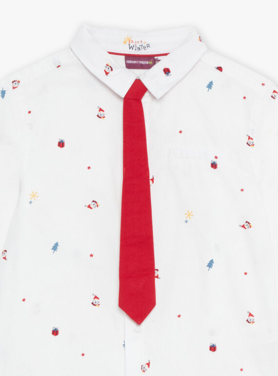 Conjunto camisa de mangas compridas e gravata com estampado Natal DUROAGE / 22H3PG61CHM001