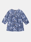 Vestido azul e branco às flores LACECILE / 24H1BFJ1ROB070