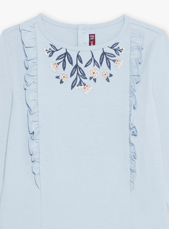 T-shirt azul-gelado com folhos DIACOLETTE / 22H2PFY2TML020