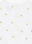 Babygro branco bebé menina ZANELLY / 21E1BFO1BAR000
