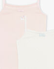 Pack com 2 camisolas de alças em algodão biológico cru e rosa DOUBINETTE / 22H5PF41HLI001