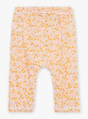 Calças cru e laranja em popelina com estampado de folhas e frutas FAULINE / 23E1BFP1PAN001