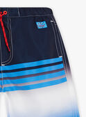 Calções de banho azul degradê às riscas vermelhas menino CYMAILLAGE / 22E4PGO3MAI622