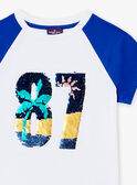 T-shirt branca e azul de manga curta LADUAGE / 24H3PGI4TMC000