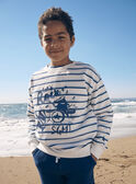 Camisola branco-cru e azul estampada às riscas LERAYAGE / 24H3PGJ1SWE001