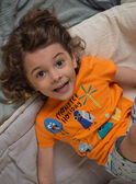 Pijama laranja e azul com padrão de monstros menino CAMONAGE / 22E5PG56PYJ400
