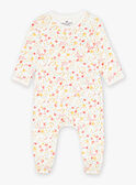 Babygro-pijama em moletão raspado amarelo com estampado florido KECLEO / 24E5BF53GRE001
