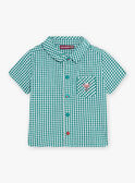 Camisa com estampado vichy verde e branco bebé menino CATARCEL / 22E1BGM1CHMG627