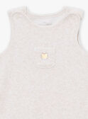 Conjunto babygro e casaco de malha bege e cru em veludo LOHENN / 24H0NG21ENSA011
