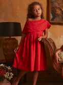 Vestido vermelho com bordados KROFORETTE / 24E2PFE1ROBE405