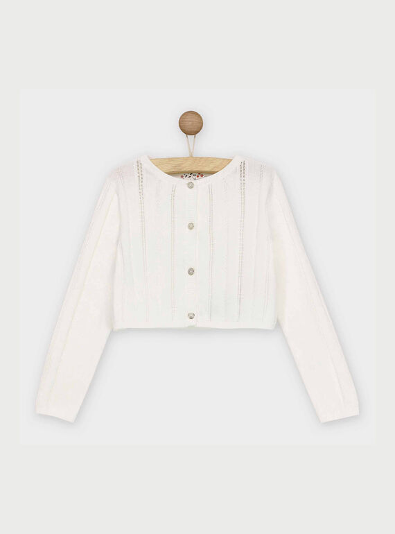 Cardigan branco RIPOPETTE / 19E2PFE3CAR001