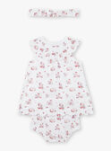 Vestido estampado em popelina, bloomer e fita bebé menina ZOLISE / 21E0CFY2ENS000