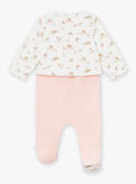 Conjunto babygro e casaco de malha cru em veludo LOLITA / 24H0NF23ENS001