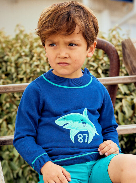 Camisola azul com padrão tubarão menino COMIDAGE / 22E3PGN1PULC231