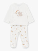 Pijama cru em veludo com estampado esquilos e cogumelos LOULOU / 24H0NM11ENS001