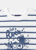 Camisola branco-cru e azul estampada às riscas LERAYAGE / 24H3PGJ1SWE001