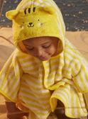 Capa de banho âmbar e amarelo com capuz às riscas KISAM / 24E4BGG1CDBB101