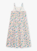 Vestido midi em popelina esbranquiçado com folhos e estampado florido menina CAUROBETTE 2 / 22E2PFU4RBSA001