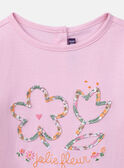 T-shirt rosa-marshmallow com folhos nos ombros KABOULETTE / 24E2PF31TML318
