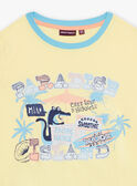 Pijama amarelo-florescente e azul com padrão de crocodilo na praia menino CAPLAGE / 22E5PG51PYJB113