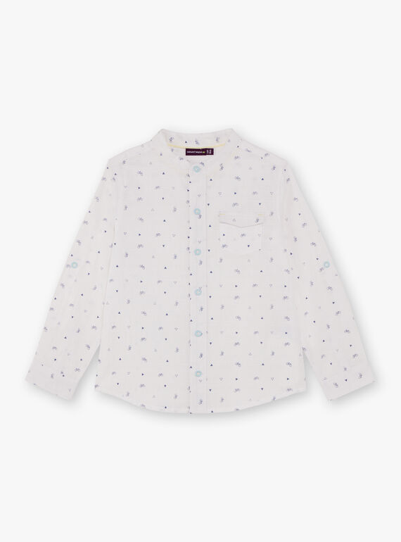 Camisa branca e azul com estampado bicicleta menino TYWOLAGE / 20E3PGZ2CHM000