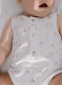 Babygro baunilha com estampado de animais em dupla gaze de algodão FULOUIS / 23E0CGY1BAR114