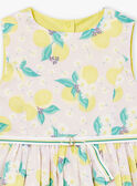 Vestido reversível amarelo em cetim de algodão LAPAKRETTE / 24H2PFI1ROBH705