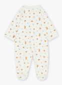 Babygro cru em veludo em algodão biológico e poliéster reciclado GOLDEN / 23H0NMB2GRE001